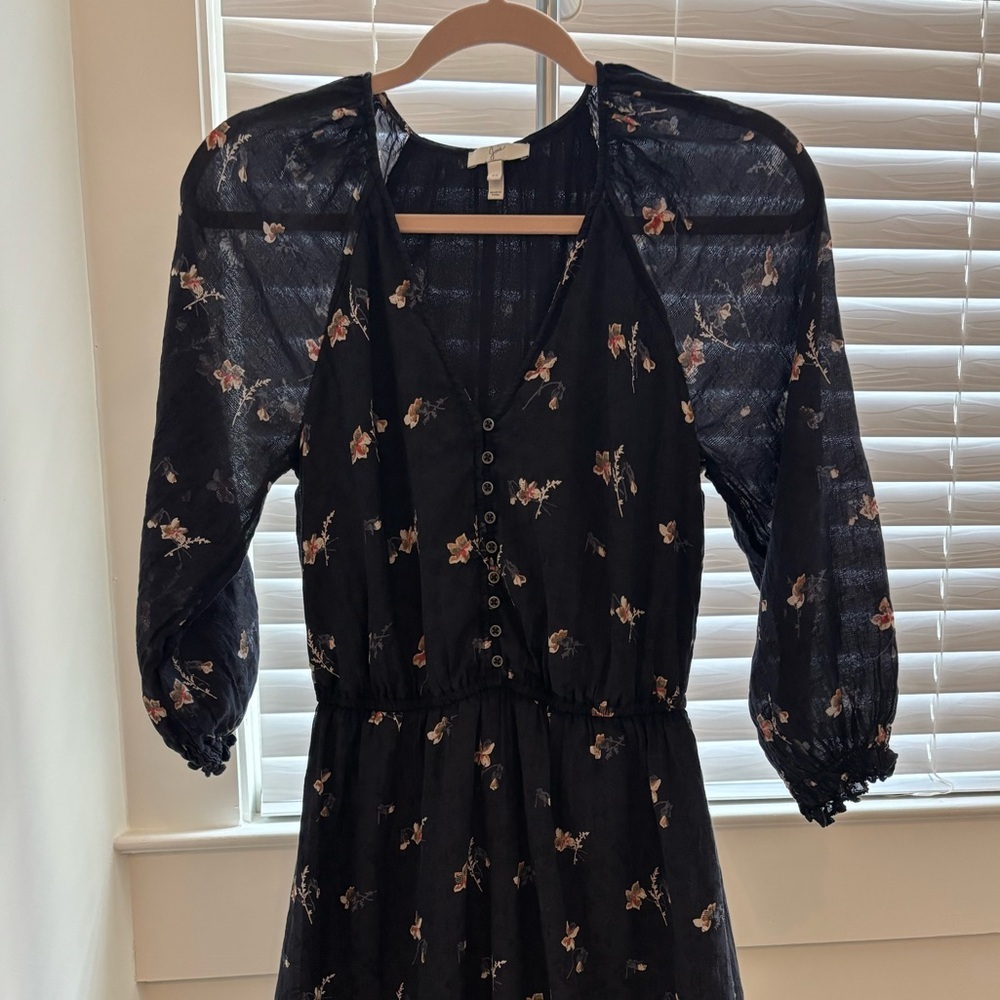 Joie Floral Midi Dress S Navy Boho Wedding Guest Dress NWOT - Picture 5 of 12